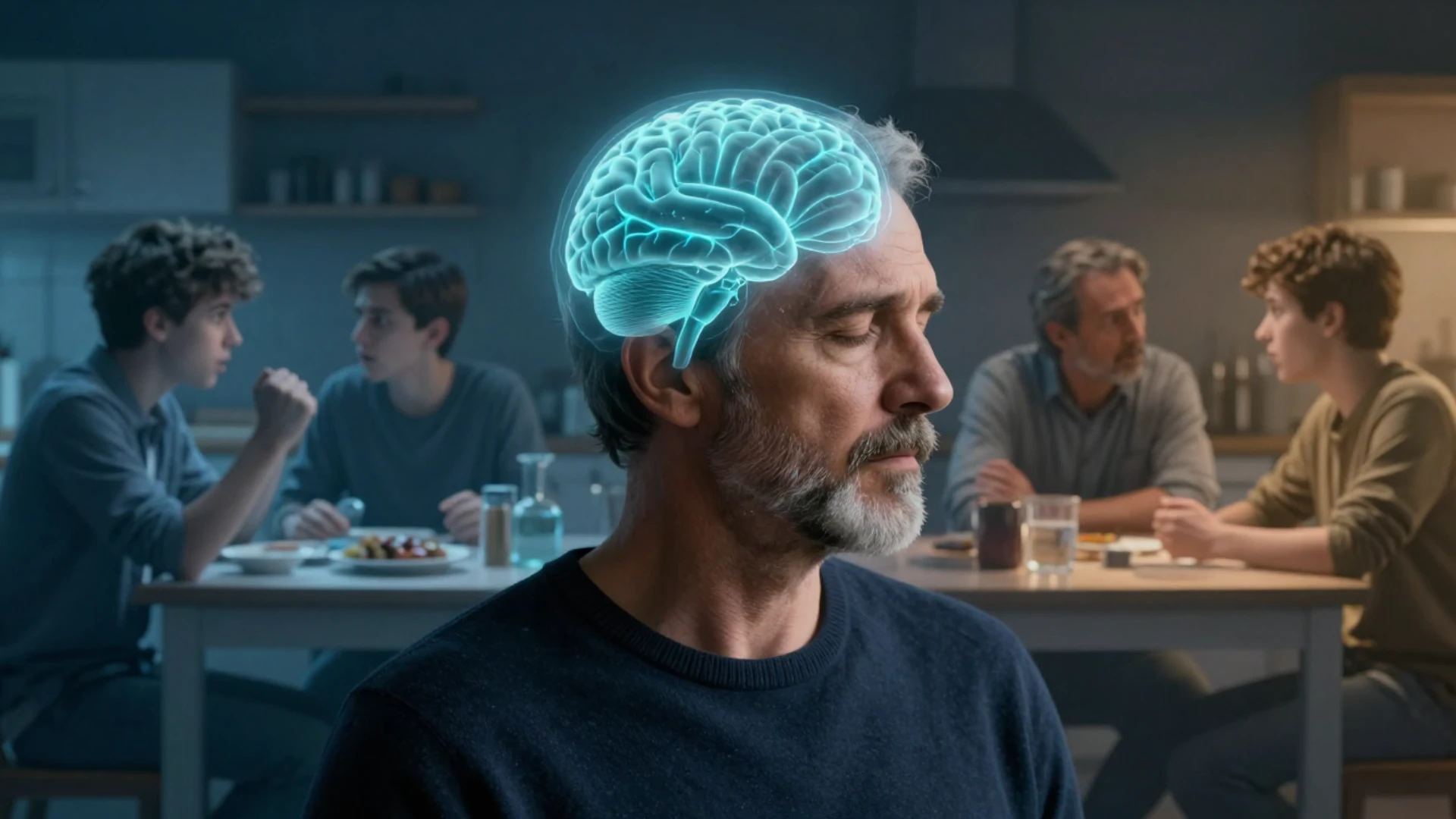 Representação científica mostrando a reorganização do significado emocional de uma memória autobiográfica após atualização de aprendizagens.